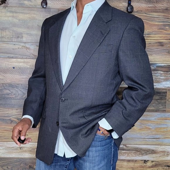 Vintage Gieves & Hawkes Savile Row London Wool Plaid Blazer Sport Jacket 41R - Picture 1 of 10